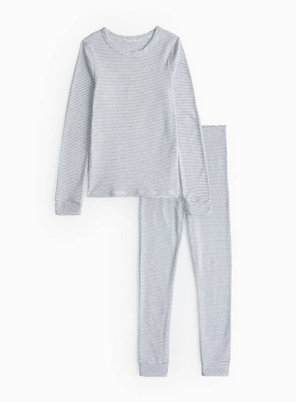 Buy Charcoal Stripe Thermal Top & Leggings Set 78 years Tshirts and